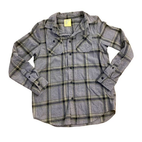 There Abouts | Gray Plaid Long Sleeve Boys Button Down Shirt Medium (10/12) - Picture 1 of 9